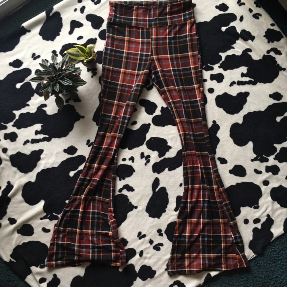 Soft Stretchy Plaid Bell Bottoms